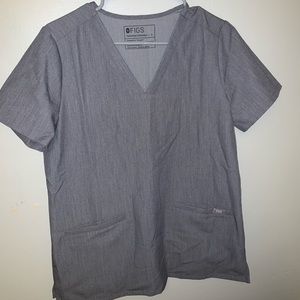 Women’s gray SCRUB TOP FIGS